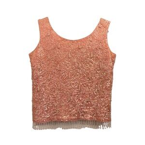 Retro 60s Vtg Sequins Wool Blend Sweater Top